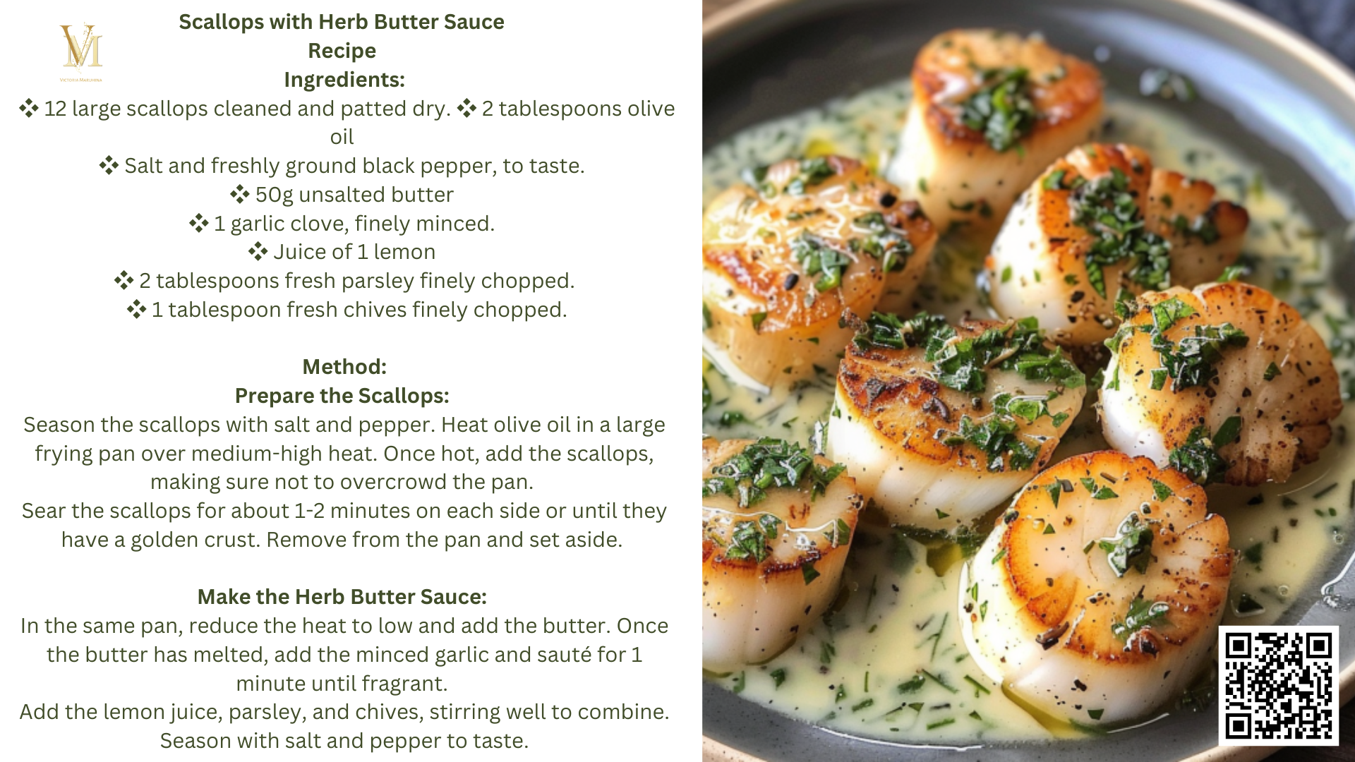 Scallops with Herb Butter Sauce: 4th NFT in Mediterranean Delights Book Collection https://www.vmtcoin.com